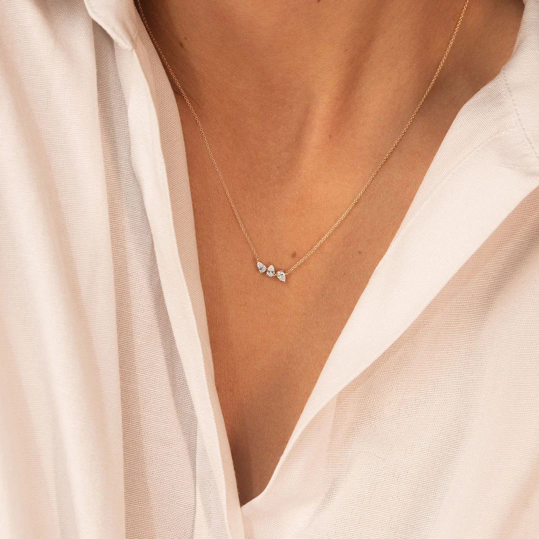 Audacieux 3 pears - Diamond Necklace