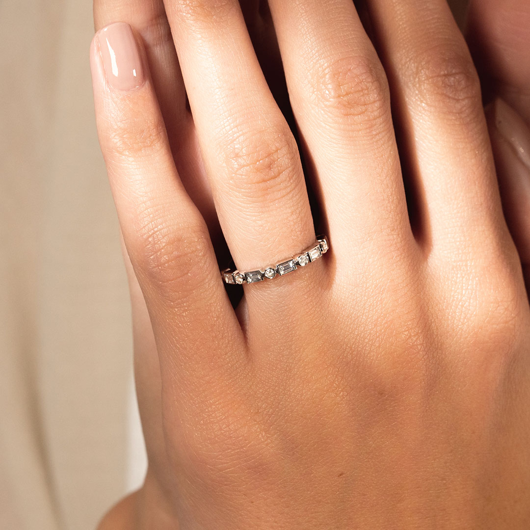 Alliance en diamants Art Déco