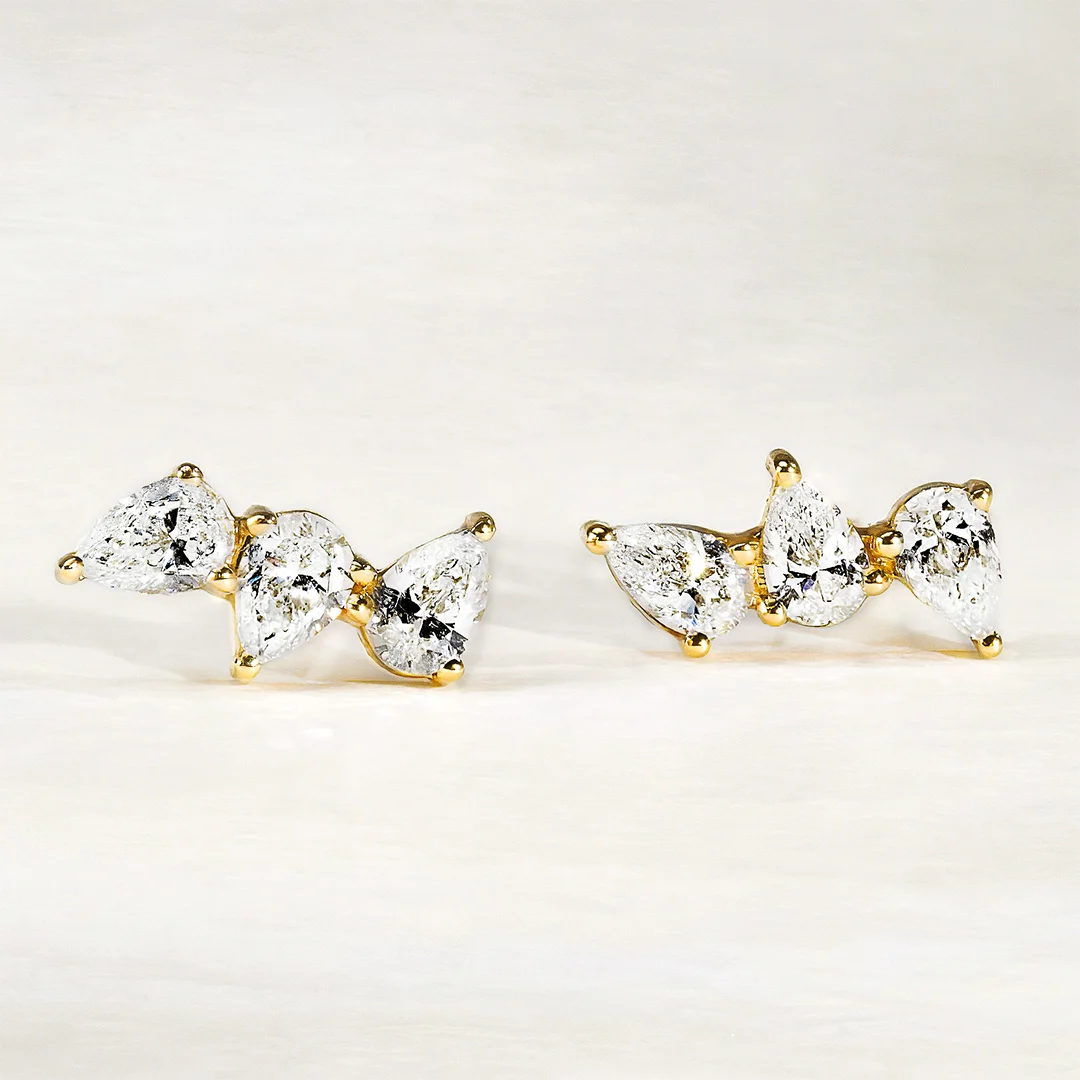 Audacieuses 3 pears - Diamond Earrings